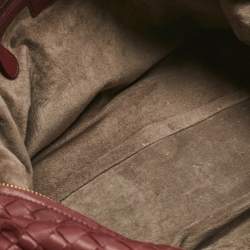 Pre Owned Bottega Veneta Red Intrecciato Leather Montaigne Bag