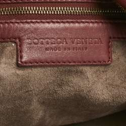 Pre Owned Bottega Veneta Red Intrecciato Leather Montaigne Bag
