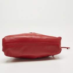 Pre Owned Bottega Veneta Red Leather The Mini Pouch Bag