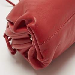 Pre Owned Bottega Veneta Red Leather The Mini Pouch Bag