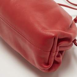 Pre Owned Bottega Veneta Red Leather The Mini Pouch Bag