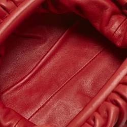Pre Owned Bottega Veneta Red Leather The Mini Pouch Bag