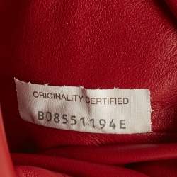 Pre Owned Bottega Veneta Red Leather The Mini Pouch Bag