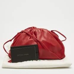 Pre Owned Bottega Veneta Red Leather The Mini Pouch Bag