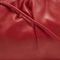 Pre Owned Bottega Veneta Red Leather The Mini Pouch Bag