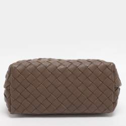 Pre Owned Bottega Veneta Brown Intrecciato Leather Andiamo Top Handle Bag