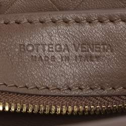 Pre Owned Bottega Veneta Brown Intrecciato Leather Andiamo Top Handle Bag