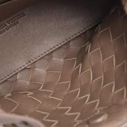 Pre Owned Bottega Veneta Brown Intrecciato Leather Andiamo Top Handle Bag