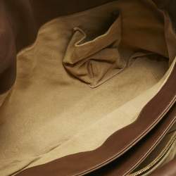 Pre Owned Bottega Veneta Brown Intrecciato Leather Flap Bowler Bag