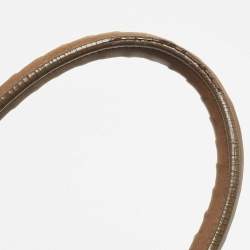 Pre Owned Bottega Veneta Brown Intrecciato Leather Flap Bowler Bag