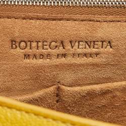 Pre Owned Bottega Veneta Mustard Yellow Leather Maxi Intrecciato Arco 33 Bag