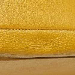 Pre Owned Bottega Veneta Mustard Yellow Leather Maxi Intrecciato Arco 33 Bag