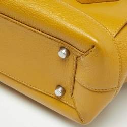 Pre Owned Bottega Veneta Mustard Yellow Leather Maxi Intrecciato Arco 33 Bag