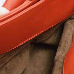 Pre Owned Bottega Veneta Intrecciato Vermilion Red Leather Tote Bag