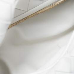 Pre Owned Bottega Veneta White Intrecciato Leather Mini Jodie Bag