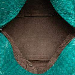 Pre Owned Bottega Veneta Blue Nappa Intrecciato Cube Shoulder Bag