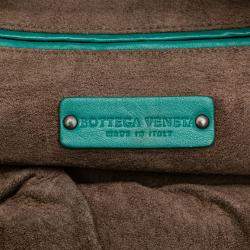 Pre Owned Bottega Veneta Blue Nappa Intrecciato Cube Shoulder Bag