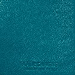Pre Owned Bottega Veneta Green Leather Cassette Bifold Card Holder