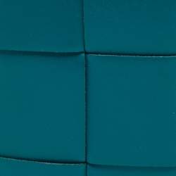 Pre Owned Bottega Veneta Green Leather Cassette Bifold Card Holder