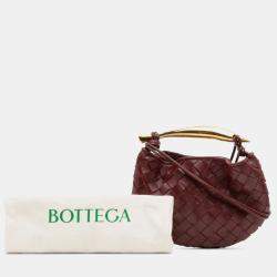 Pre Owned Bottega Veneta Red Baby Lambskin Intrecciato Sardine