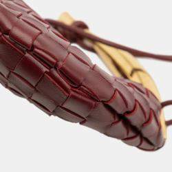 Pre Owned Bottega Veneta Red Baby Lambskin Intrecciato Sardine