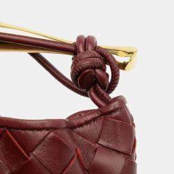 Pre Owned Bottega Veneta Red Baby Lambskin Intrecciato Sardine