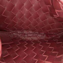 Pre Owned Bottega Veneta Red Baby Lambskin Intrecciato Sardine