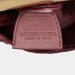 Pre Owned Bottega Veneta Red Baby Lambskin Intrecciato Sardine