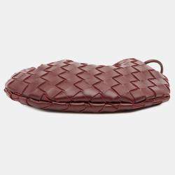 Pre Owned Bottega Veneta Red Baby Lambskin Intrecciato Sardine