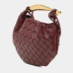 Pre Owned Bottega Veneta Red Baby Lambskin Intrecciato Sardine