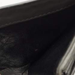 Pre Owned Bottega Veneta Grey Intrecciato Leather Flap French Wallet