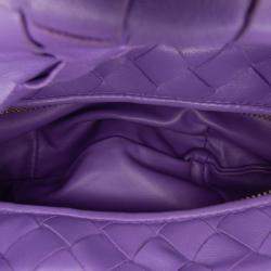 Pre Owned Bottega Veneta Purple Mini Nappa Intrecciato Jodie