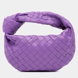 Pre Owned Bottega Veneta Purple Mini Nappa Intrecciato Jodie