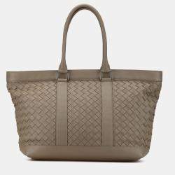 Pre Owned Bottega Veneta Brown Nappa Intrecciato Tote