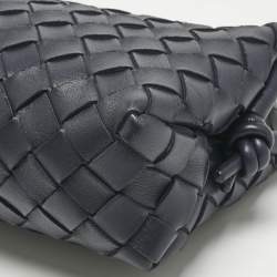 Pre Owned Bottega Veneta Dark Blue Intrecciato Leather Mini Loop Camera Crossbody Bag