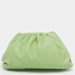 Pre Owned Bottega Veneta Light Green Leather The Pouch Clutch
