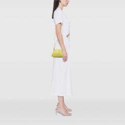 Pre Owned Bottega Veneta Yellow Lambskin The Mini Pouch Crossbody
