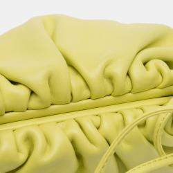 Pre Owned Bottega Veneta Yellow Lambskin The Mini Pouch Crossbody