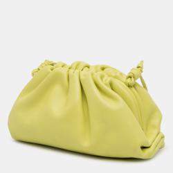 Pre Owned Bottega Veneta Yellow Lambskin The Mini Pouch Crossbody