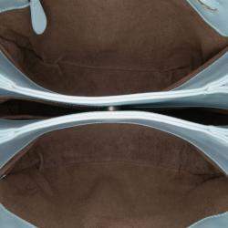 Pre Owned Bottega Veneta Blue Small Nappa Intrecciato Roma Satchel