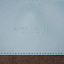 Pre Owned Bottega Veneta Blue Small Nappa Intrecciato Roma Satchel