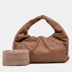 Pre Owned Bottega Veneta Brown Lambskin The Shoulder Pouch