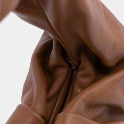 Pre Owned Bottega Veneta Brown Lambskin The Shoulder Pouch