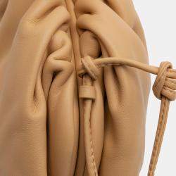 Pre Owned Bottega Veneta Brown Lambskin The Mini Pouch Crossbody