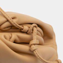 Pre Owned Bottega Veneta Brown Lambskin The Mini Pouch Crossbody