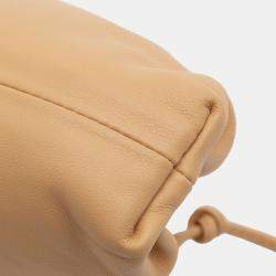 Pre Owned Bottega Veneta Brown Lambskin The Mini Pouch Crossbody