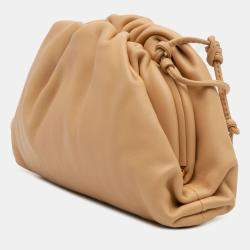 Pre Owned Bottega Veneta Brown Lambskin The Mini Pouch Crossbody