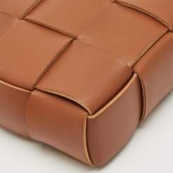 Pre Owned Bottega Veneta Brown Intreccio Leather Mini Cassette Tote