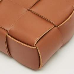 Pre Owned Bottega Veneta Brown Intreccio Leather Mini Cassette Tote