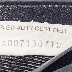 Pre Owned Bottega Veneta Navy Blue Intrecciato Leather Card Holder